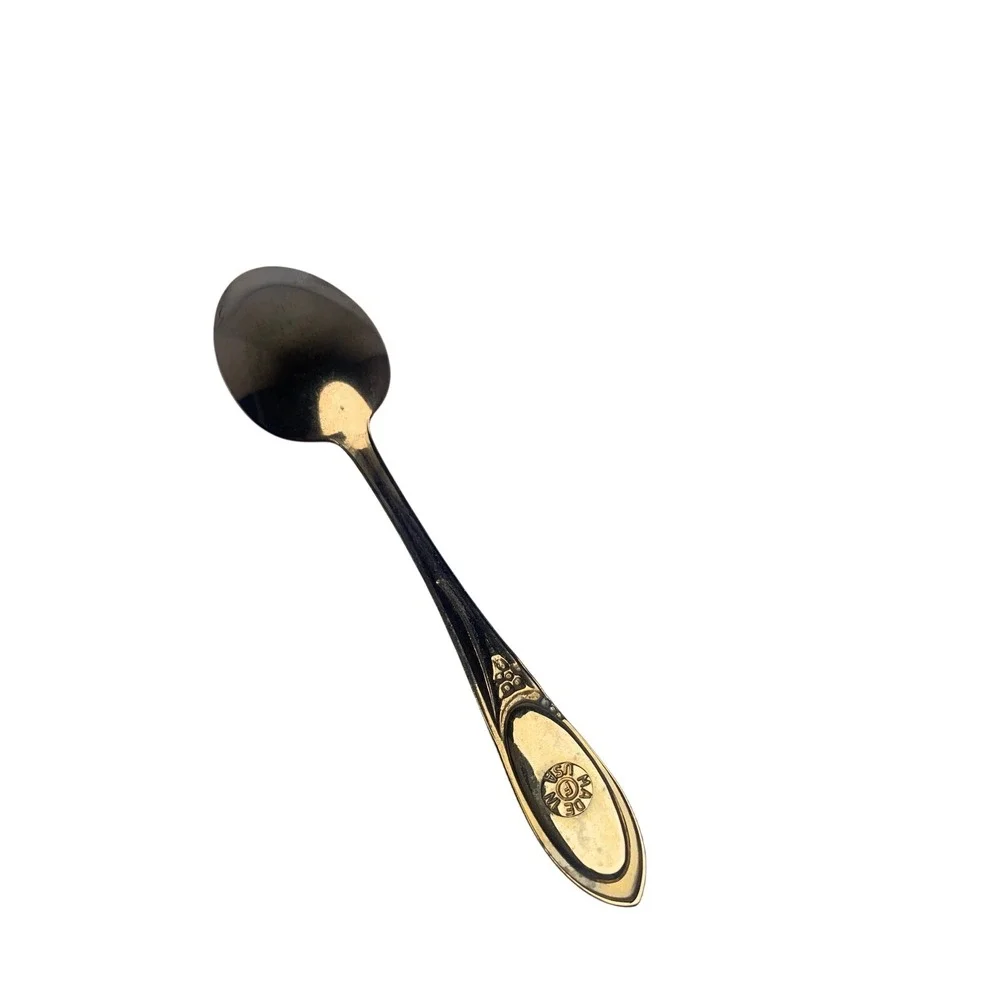 Vintage Mt Rushmore Souvenir Collector Spoon Gold Tone Made‎ in USA with Case